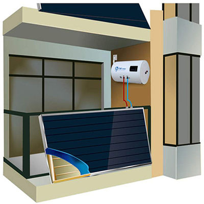 120L Flachplattenkollektor Warmwasser-Solarheizung Split Solar Warmwasser-System mit Antifreeze Flüssigkeit Zirkulation